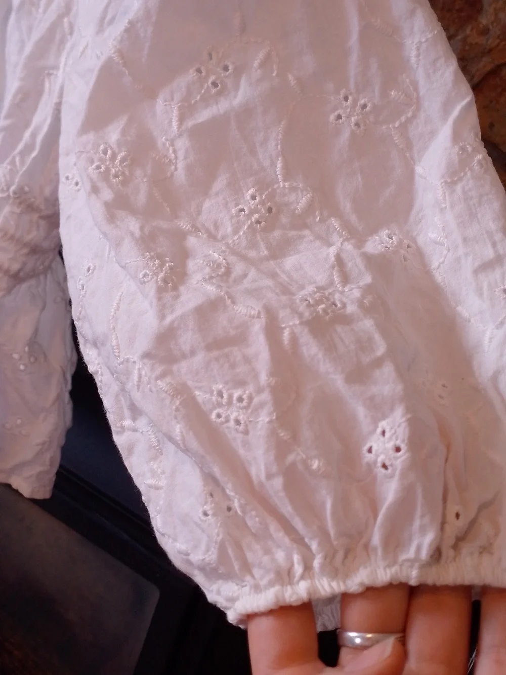 Zara White 🤍 Off The Shoulder Cottagecore Crop Top Boho Prairie Babe - Picture 3 of 6